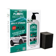 클린앤클리너 향기먹은 플라스틱 광택복원제 (300ml)+극세사타월+사각스폰지-백색, 1개