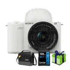 소니 ZV-E10M2 SELP16502 렌즈킷 128G 내셔널지오그래픽가방외6종 ZV-E10M2K, 화이트