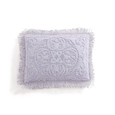 Beatrice Home Fashions Medallion 셔닐 침대보 풀 아이보리, 라벤더