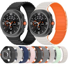 갤럭시워치 8 40mm 44mm 46mm 클래식 마그네틱 실리콘 스트랩 밴드, 스타라이트+오렌지
