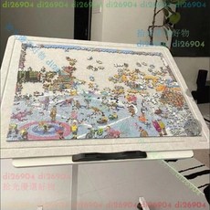 拾光優選好物 【厚度抗變形】 拼圖板拼圖墊毛氈板成人1000片加厚折疊收納毯拼圖墊板, （淺駝色）折疊式帶切槽,2000片120*80厘米, 1個