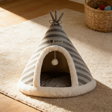 고양이하우스 고양이집 몽골집 고양이숨숨집 고양이텐트 강아지집, 그레이, 1개