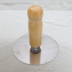 국내산 스텐 호떡누르개 나무손잡이 10cm 소 12cm 대 반죽뒤집개 달고나 누릉지 납작만두, 1개