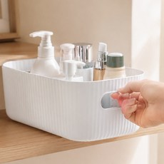 이루모아 다용도 욕실 화장대 정리 수납 바구니 수납함 정리함, 화이트, 1개 화이트, 1개