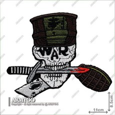 【ARMYGO】美軍海軍陸戰隊骷髏頭造型章，個性軍事風格，背包服飾配件, 1個, 不車魔鬼氈