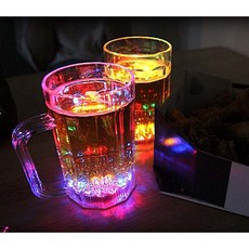 빛나는 LED 맥주컵 500ml 맥주를 따르면 불빛이 켜지는 원샷잔 예쁜 맥주잔 파티 친구집 집들이 선물, 본상품선택, 1개