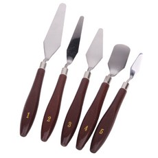 STK 5pcs 팔레트 나이프 예술가 깔판 공구 금속 주걱 기름 아크릴 회화, /