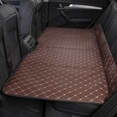 貓嶼 汽車後排睡墊可折疊後座改床 車載旅行床墊 小轎車SUV睡覺神器, 超大號加厚（140*90）【咖色金線】免