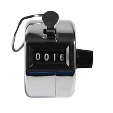 手持計數器 輕巧便攜 數字清晰 運動計步器 活動人數統計器, 銀色金屬外殼, 1個