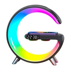 《小柏力克》G造型無線充電檯燈音響鬧鐘檯燈，含發票，檯燈小夜燈氛圍燈, 大G造型 充  電  台 燈  音  響