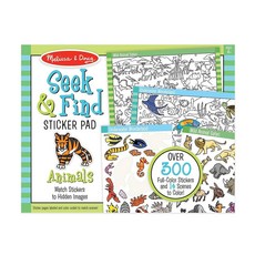 [ 939975 ] 멜리사 앤 더드 찾기 및 스티커 패드 동물 (스티커 400개 이상 색칠할 수 있는 14가지 장면) 예술 공예 활동 검색 찾기 만 4세 이상 아동용 -, [ 939975 ] 멜리사 앤 더드 찾기 및 스티커 패