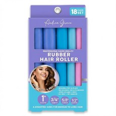Andrea Grace Flexi Rods 폼 헤어 롤러 - 플렉시 로드 18개 1.3cm(1/2인치) 1.6cm(5/8인치) 1.9cm(3/4인치) 지름 2.5cm(1인치), Andrea Grace Flexi Rods 폼 헤어 롤