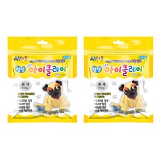 아모스 5000 탱탱아이클레이 파우치, 흰색, 110g, 2개