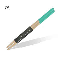 쿠쿠스토어 5A/7A 메이플 우드 스틱 논슬립 고무 그립 클래식 팁 재즈/전자/뮤지컬/스네어, 02 Green 7A