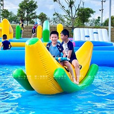 대형 물놀이 에어튜브 워터파크 수상놀이 풍선 장난감 풀장 레저 놀이기구 모음, 바나나 시소 3m