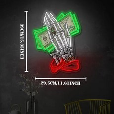 돈 받기 네온 사인 USB LED 네온 조명 사인 벽 장식 거실 침실 남자 동굴 홈 바 파티 장식 선물 야간 조명, [05] 39x29.5cm