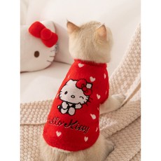 고양이 옷 스웨터 겨울옷 보온 조끼 데본 렉스 홈웨어 반려동물 비숑 강아지 조끼 언더셔츠 세금계산서 발행 가능, 1개, 헬로키티