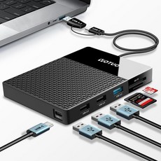 YOTUO 휴대용 500GB 도킹 스테이션 외장 하드 드라이브 멀티포트 USB-C 허브 + HDD 7-in-1 USB 3.0 SDTF 카드 Windows Mac Android TV, 2TB+Docking, Black