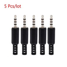DIY 오디오 어댑터 커넥터 납땜 단자 4 극 플매트 카펫 러그 플라스틱 커버 핸들 수리 3.5mm, [02] 5 Pcs, 02 5 Pcs