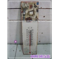 House傢飾 美式鄉村復古風 仿舊溫度計(吊掛式/磁貼式均可) C款【 限量款/新發售 】, 1個