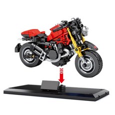 오토바이 블록 완구 캐릭터 장난감 조립용 어린이 선물, 1개, mod 701103레드