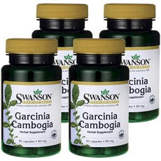 Swanson 斯旺森 藤黃果膠囊 80mg, 60顆, 4罐