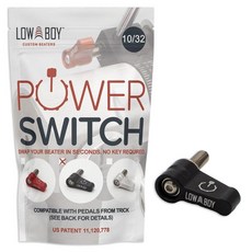 Low Boy 10/32 전원 스위치 - 베이스 드럼 비터 퀵 릴리즈 썸 스크류. 트릭 페달에 맞습니다. (블랙 1팩)