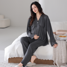 NUNUHANA 수유복 임산부 홈웨어 상하의 잠옷 세트