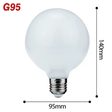 Lampada LED 램프 전구 E27 3W 유백색 유리 A60 G80 G95 글로브 볼 110V-220V 차가운/따뜻한 흰색 앰플 조, [04] E27 G95 5W, [02] Warm White, 1개