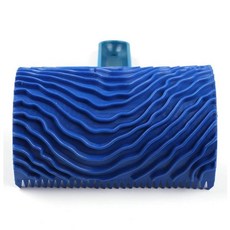 가정용 손잡이가 있는 파란색 고무 목재 그레인 페인트 롤러 DIY 페인팅 도구, 1) Blue