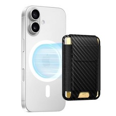 FINPAC MagSafe 지갑 아이폰 17/16/15/14/13/12 시리즈용 마그네틱 카드 지갑 홀더 안전한 RFID 차단 슬림 가죽 6 홀더 여성용 남성용 카본 파이, 카본 파이버 블랙