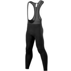 Qualidyne 남성용 사이클링 빕 팬츠 플리스 안감 4D 패딩 바이크 빕 타이츠 자전거 바이킹 롱 팬츠 블랙. 163060