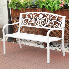 공원 등받이 벤치 정원 가든 포토존 야외 벤치 화이트 직각, 흰색