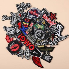 羽絨服自粘補丁貼牛仔衣服破洞修補無痕貼免熨燙徽標刺繡修復布貼, 10枚【熨燙 款式隨機】【大小搭配】