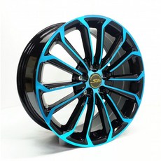 FK鋁圈 17吋 5/100 EP11493 亮黑底面車藍色鋁圈 提升操控性與燃油效率, 1個