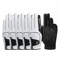 엑스앤글러브 N시리즈2.0 합피 남성여성 한손 골프장갑 5장세트, 블랙, 5개