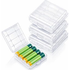 4개의 AAAAA 배터리 정리함 보관 케이스 투명 홀더 서랍용 소형