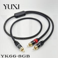 YUXI 隔離器低音線, 1個, 雙RCA母頭轉RCA公頭,總長1米=主線70公分+分岔30公分