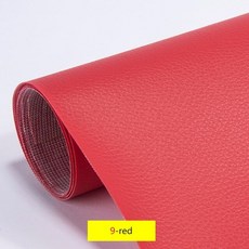 가죽 원단 100x135cm 자체 접착 패치 스틱 온 다림질 소파 수리 보조금 pu 패브릭 스티커 패치 스크랩북, s9 빅 레드, 135x50cm, 1개