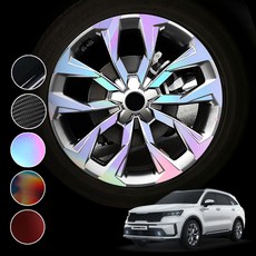 호환 4세대 쏘렌토 MQ4 20인치 데칼 튜닝 순정 휠스티커 기스방지 필름, MQ4 20인치 / 블랙로즈 (세트)