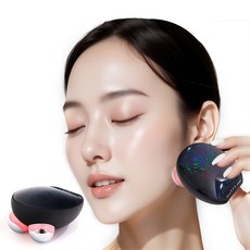 MIGA 눈가 눈주름 마사지기 EMS 고주파 LED 눈밑 리프팅 진동 온열 눈마사지기 피부 안티에이징 미백 얼굴 마사지기, 블랙