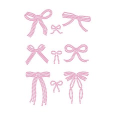 1세트 핫픽스모티브 옷리폼 스톤 큐빅 부자재 의류DIY - 핑크 리본 297x210mm, 1개, 혼합색