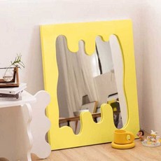 비정형 거울 인테리어 매장 웨이브 물결 포토존 전신, 작은 흰색 64x84cm