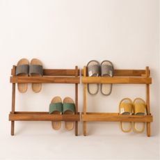 타올라 원목 실내화거치대 슬리퍼거치대, 다크 브라운, 1개, 미들(네 켤레)