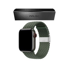 인뮤즈 애플워치 호환 6/SE/5/4/3/2/1 프리미엄 패키지 브레이드 클립밴드, 38/40mm, 카키
