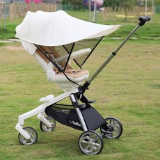 【臺灣出貨 】丸丫/小虎子嬰兒推車遮陽棚蓬防曬配件手推車遮陽罩遛娃神器通用, 白色星星遮陽罩（防水 通用款, 1個