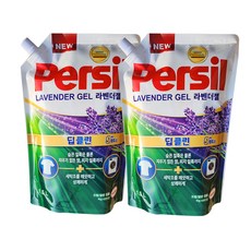 헨켈 퍼실 딥클린 라벤더젤 액체세탁세제 일반드럼겸용 리필 액상세제, 1.5L, 2개