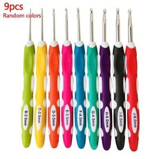 멀티 컬러 알루미늄 바늘 후크 세트 원사 공예 키트 바느질 액세서리 스웨터 스카프 담요 9 개, [01] as shown, 1개