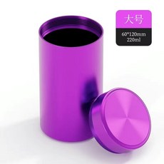 便攜咖啡罐 咖啡豆罐 迷你密封罐 茶葉罐 便攜式圓形鋁合金密封罐 旅行出差車載家用茶葉收納罐 小號, 【女神紫】60*120mm, 1個