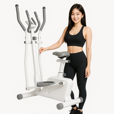 핏브릿지 3in1 일립티컬 머신 실내자전거 스텝밀 싸이클 런닝머신 워킹패드 천국의계단 접이식 헬스, 블랙